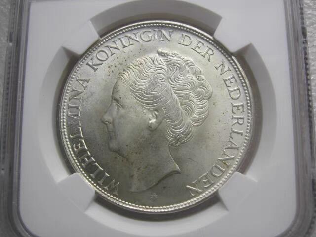 NGC-MS64荷属库拉索1944年2-1/2盾克朗银币[022]