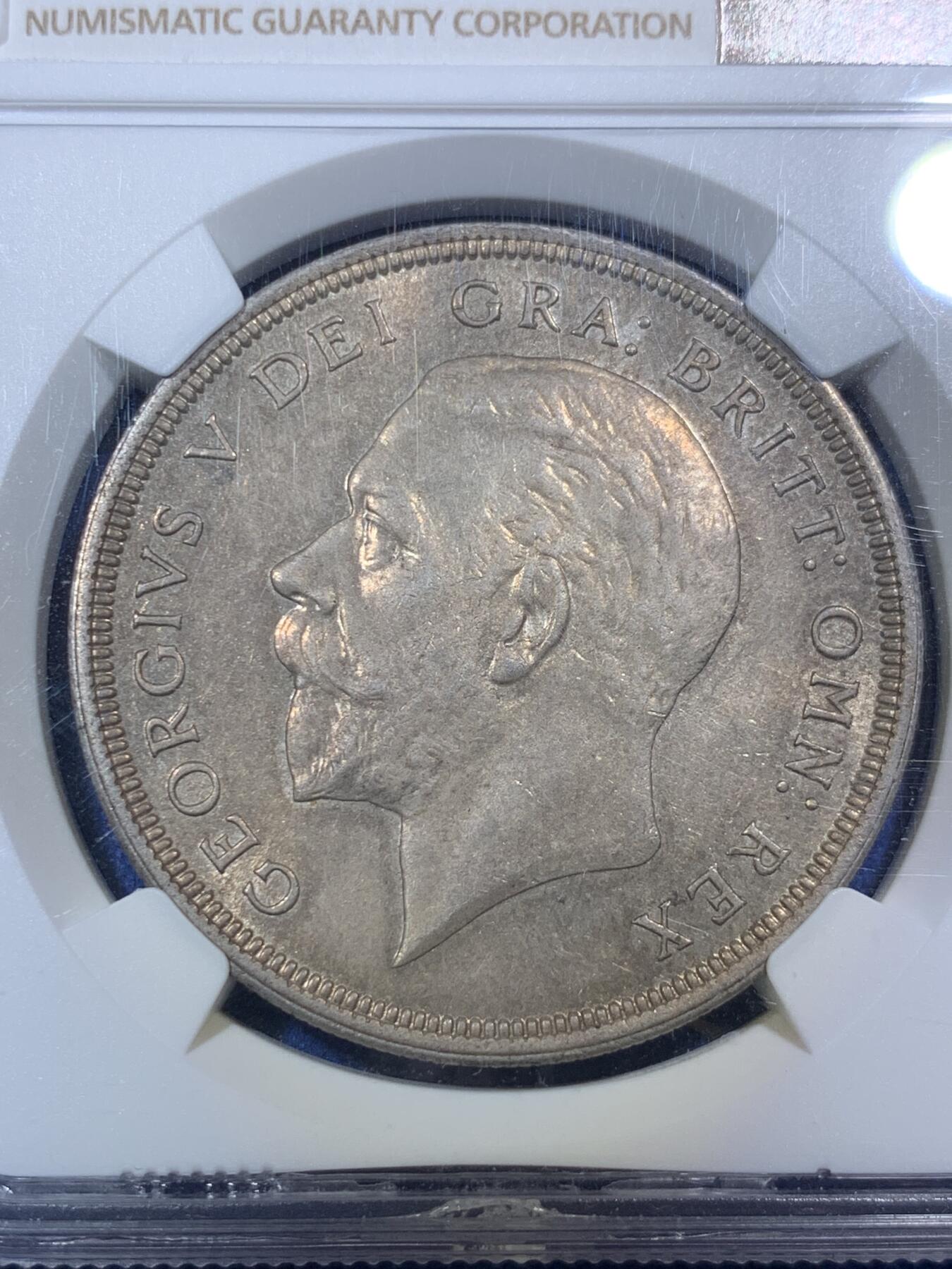 《竞宝斋》第292场- 周日，周一  2场连拍 （全场包邮） NGC MS63 英国1933年乔治五世花冠1克朗银币 发行7千多枚