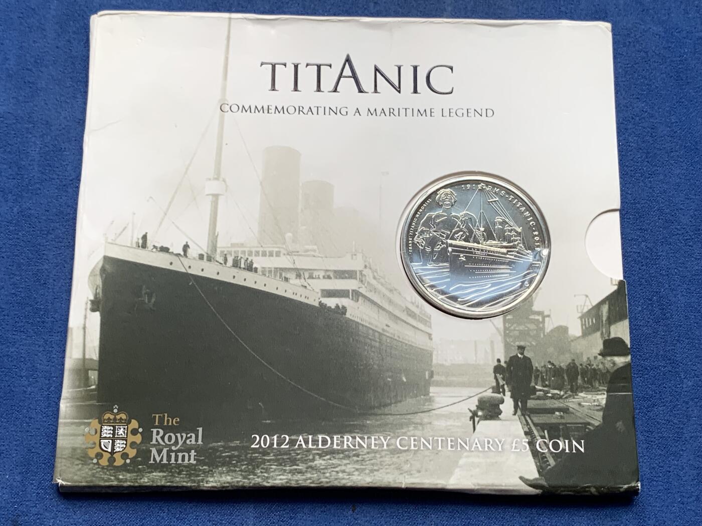 《竞宝斋》第292场- 周日，周一  2场连拍 （全场包邮） 英国皇家造币厂2012泰坦尼克号5英镑纪念币