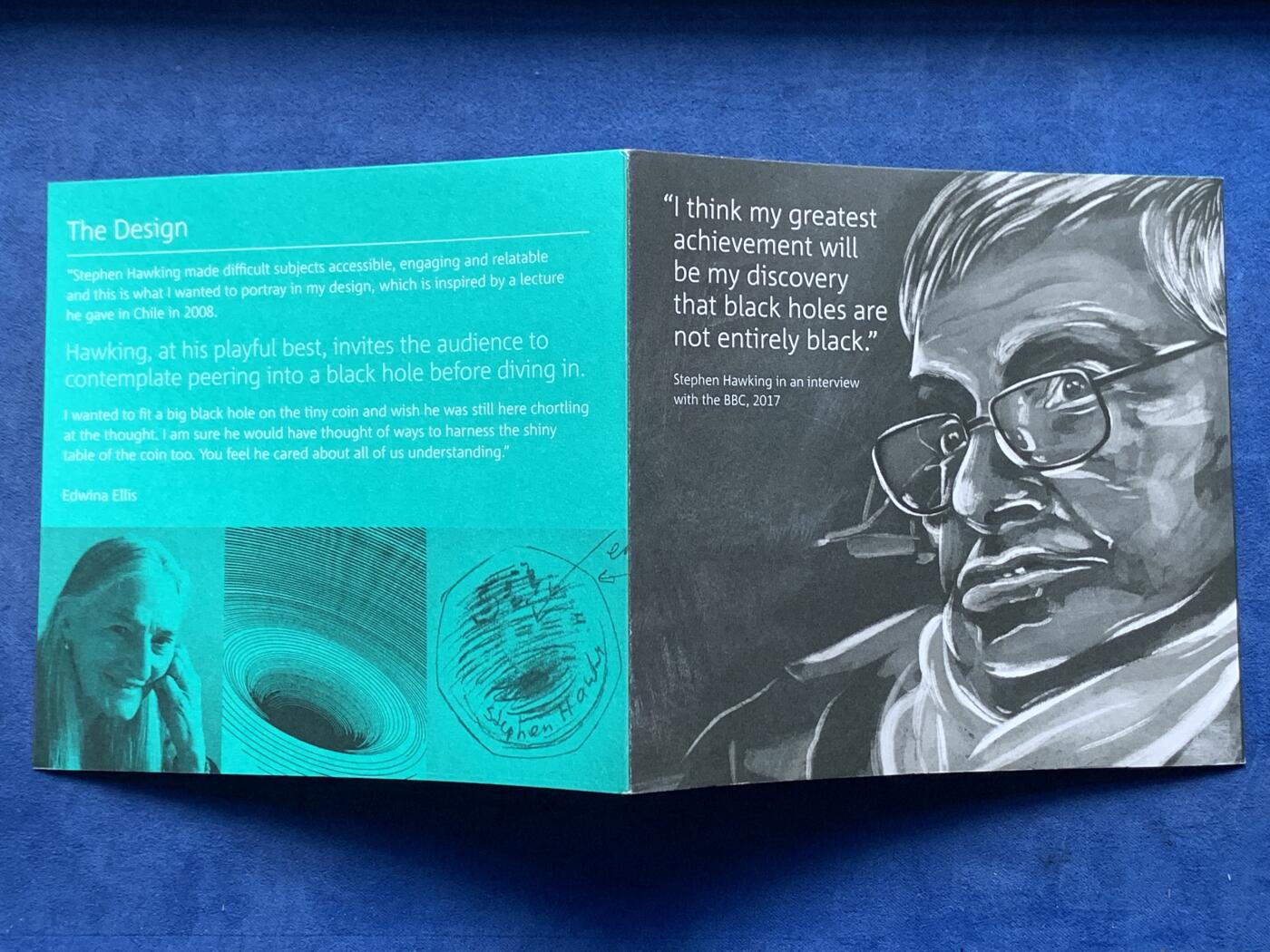 《竞宝斋》第292场- 周日，周一  2场连拍 （全场包邮） 2019英国皇家造币厂霍金黑洞50便士铜镍合金钱币