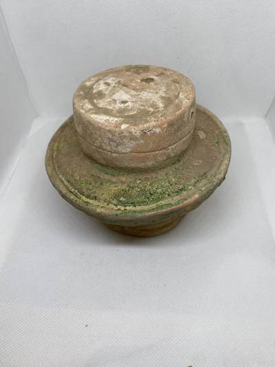 老陶绿釉磨盘，高10厘米，品相如图，350包快递 - 老陶绿釉磨盘，高10厘米，品相如图，350包快递