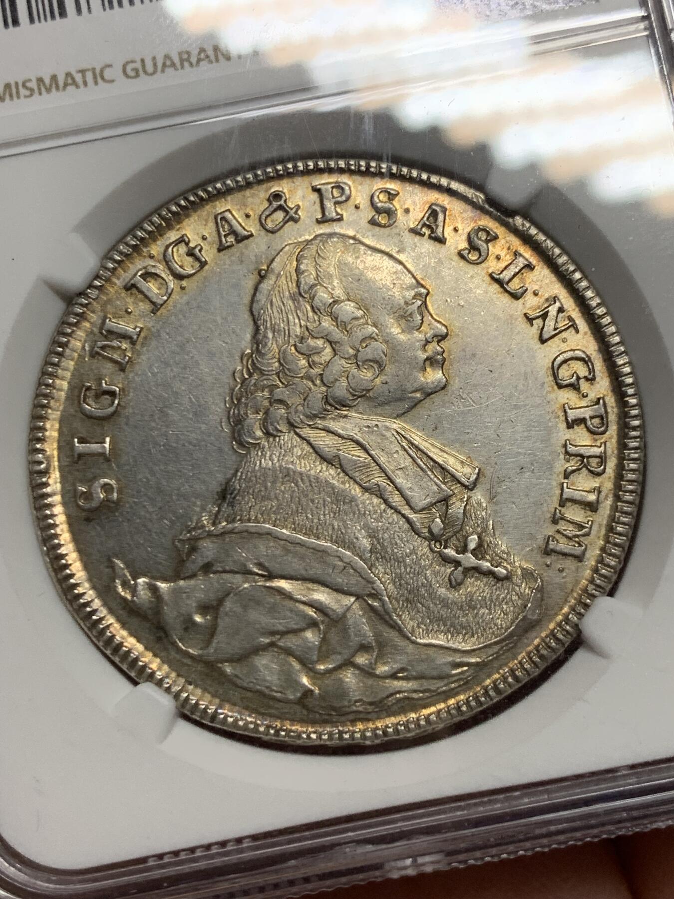 《竞宝斋》第292场- 周日，周一  2场连拍 （全场包邮） NGC MS61 萨尔茨堡主教区 1768 施拉滕巴赫 泰勒大银币 唯一入盒冠军分 只发行两年 少见盐堡品种 不可错过