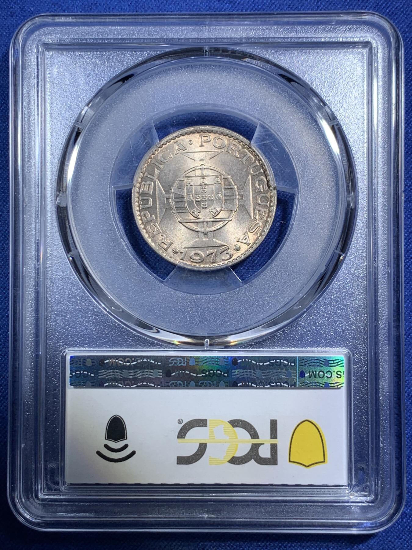 《竞宝斋》第292场- 周日，周一  2场连拍 （全场包邮） PCGS MS65 1973澳门五毫 原袋拆出送评 两面转光犀利 毫无瑕疵 顶级高分