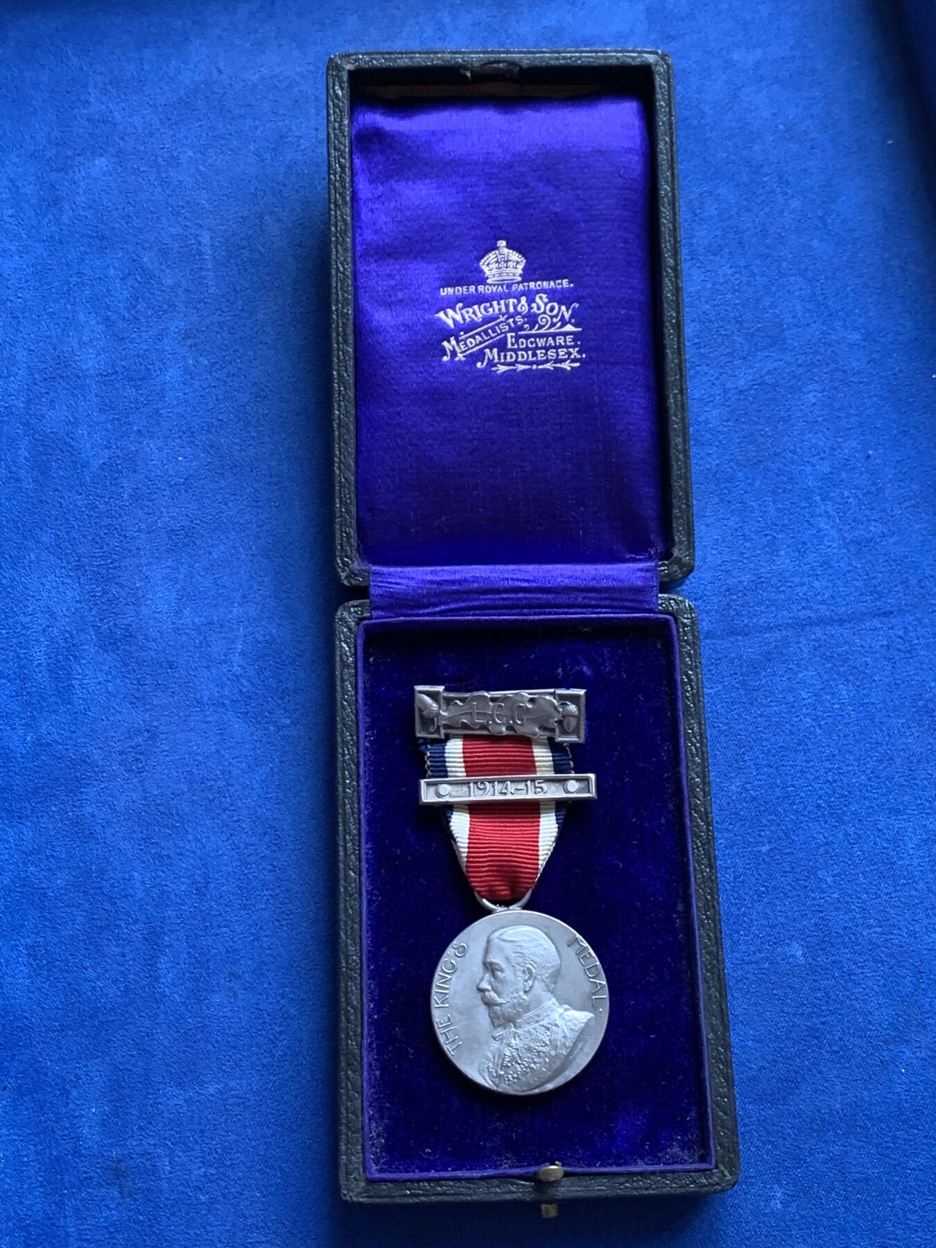 《竞宝斋》第292场- 周日，周一  2场连拍 （全场包邮） 伦敦郡议会1914-1915年 国王银质奖章  授予J.纽曼 带盒