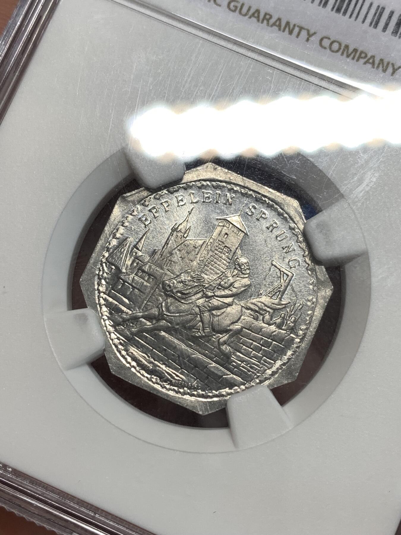 《竞宝斋》第292场- 周日，周一  2场连拍 （全场包邮） NGC MS65 德国1920年紧急状态时期纽伦堡20芬尼代用币