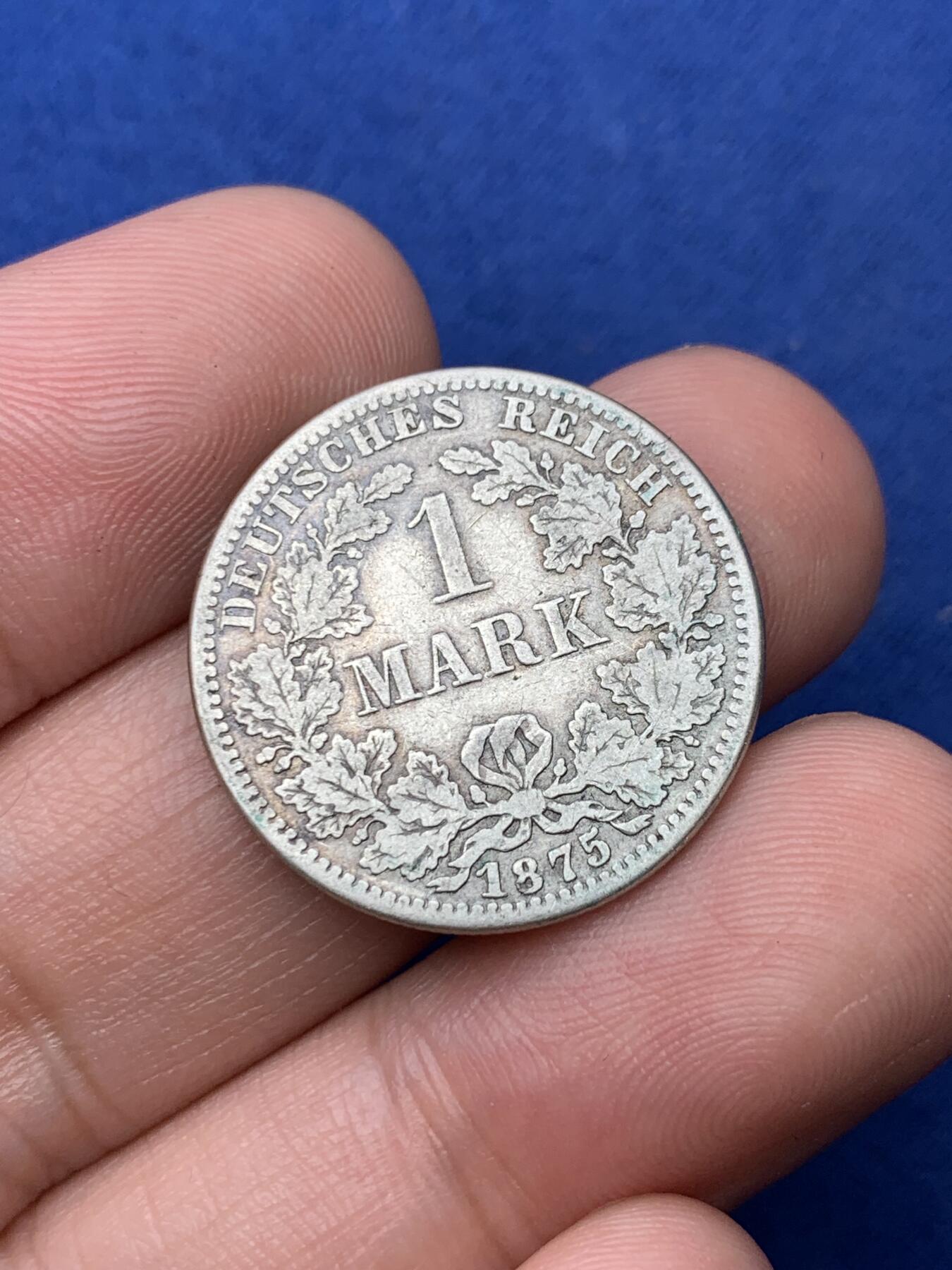 《竞宝斋》第292场- 周日，周一  2场连拍 （全场包邮） 德国1892+1875 帝国马克长翅短翅一对 ，早期长翅也难得