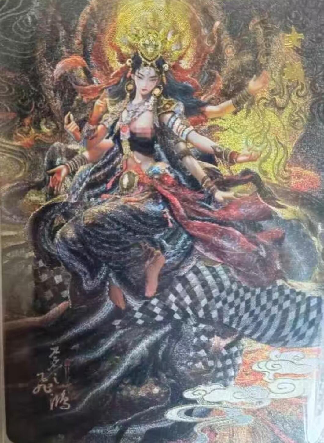 百里卡牌“交个朋友”福利第一场 百里卡牌 苍之飞鸿 山海经系列 艺术特藏卡 女娲 粗闪工艺 一套2张