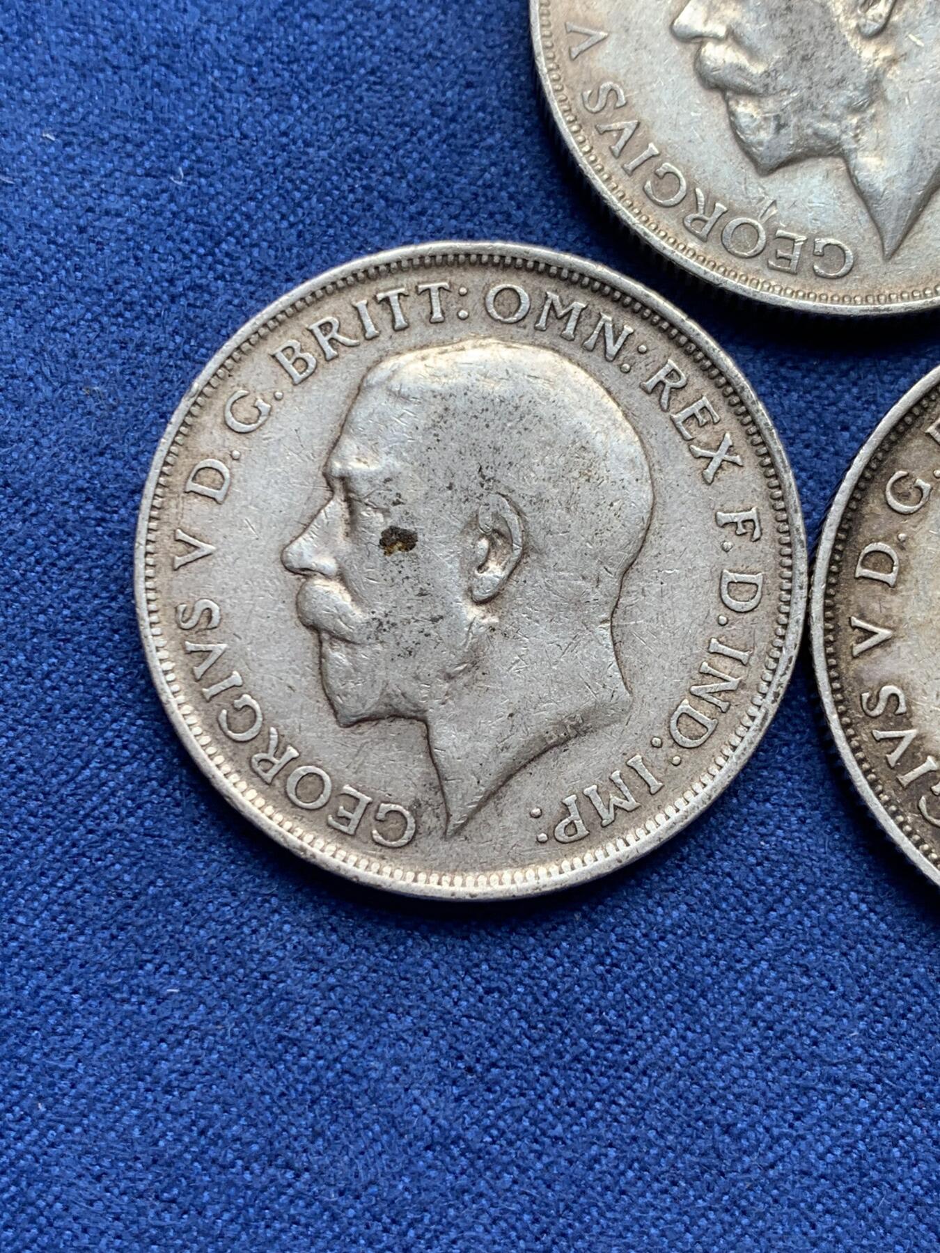 《竞宝斋》第292场- 周日，周一  2场连拍 （全场包邮） 3枚一组 英国乔治五世1弗洛林银币 高银版