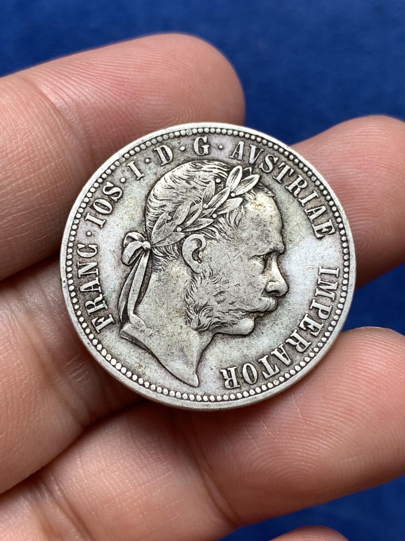 《竞宝斋》第292场- 周日，周一  2场连拍 （全场包邮） 奥匈1880年1福林银币 茜茜公主老公 弗朗茨中年版