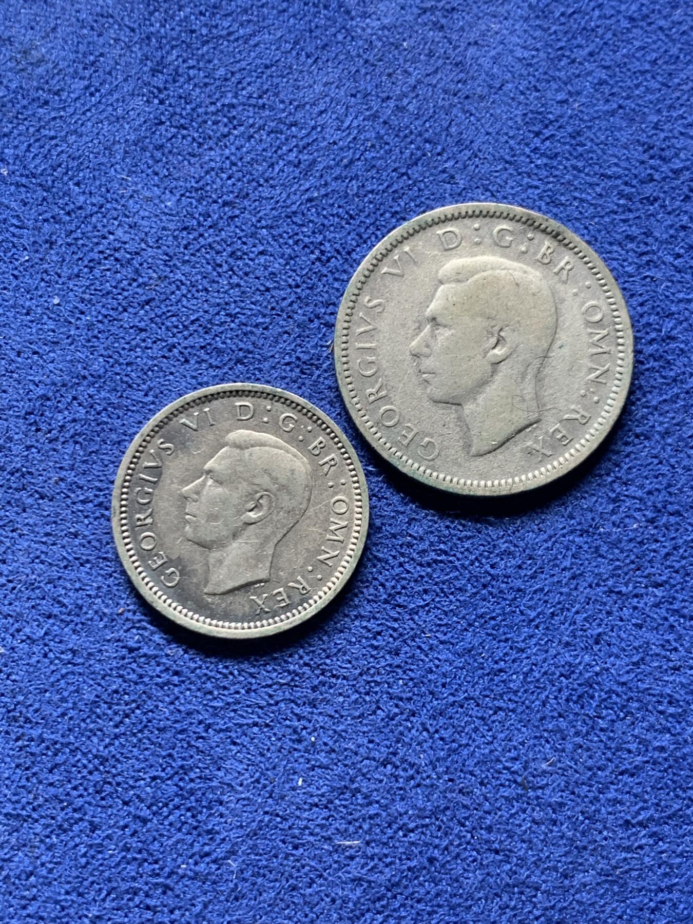 《竞宝斋》第292场- 周日，周一  2场连拍 （全场包邮） 两枚一组 1945年6便士+1940年3便士