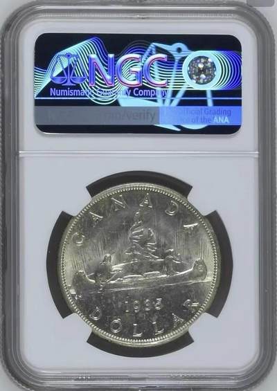 NGC-MS63英属加拿大1935年乔五一元克朗银币 - NGC-MS63英属加拿大1935年乔五一元克朗银币