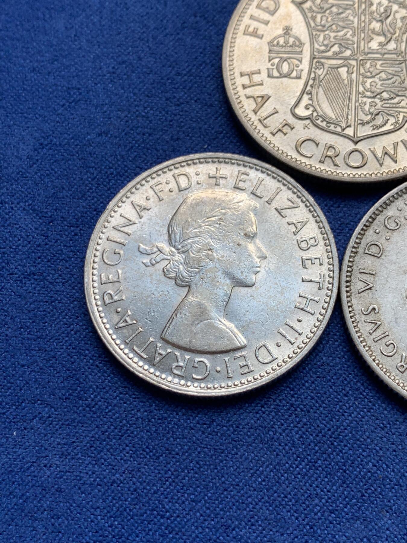 《竞宝斋》第292场- 周日，周一  2场连拍 （全场包邮） 3枚一组 英系银币 半克朗1枚+佛罗林2枚