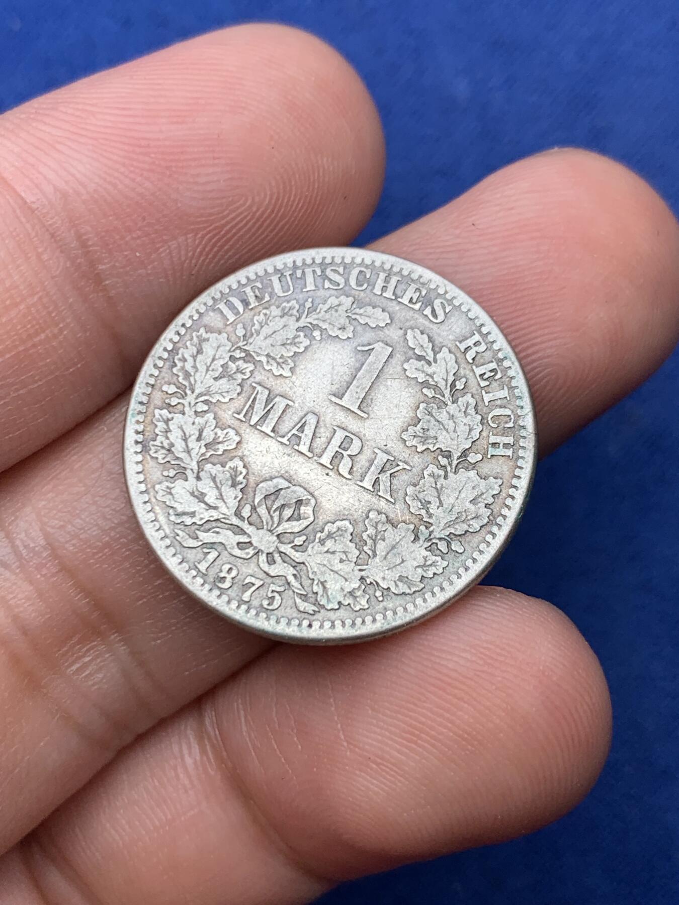 《竞宝斋》第292场- 周日，周一  2场连拍 （全场包邮） 德国1892+1875 帝国马克长翅短翅一对 ，早期长翅也难得