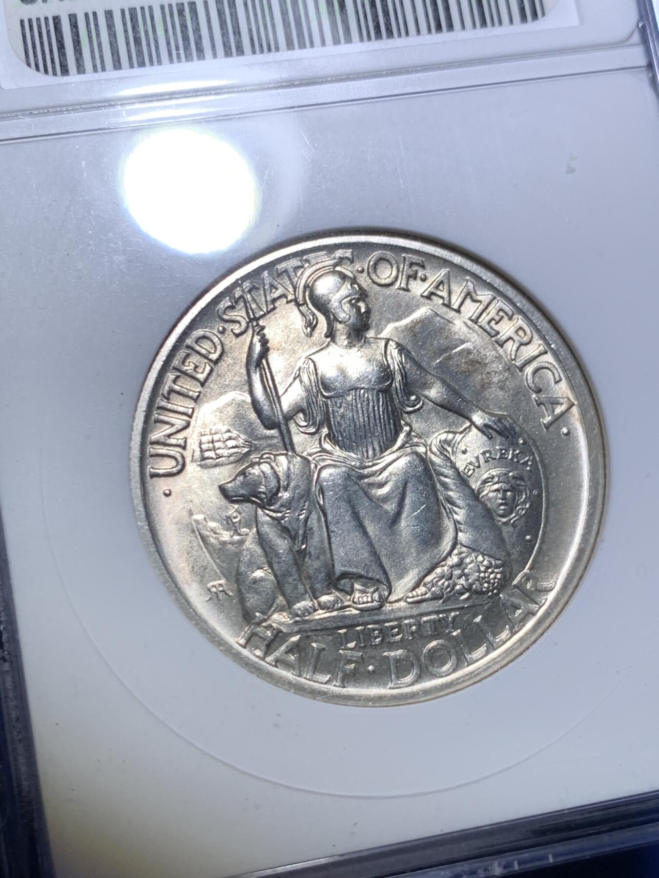 《竞宝斋》第292场- 周日，周一  2场连拍 （全场包邮） ANACS MS65 美国 1935年 圣地亚哥半美元 经典品种 漂亮设计 高分绝版小白盒 收藏一步到位