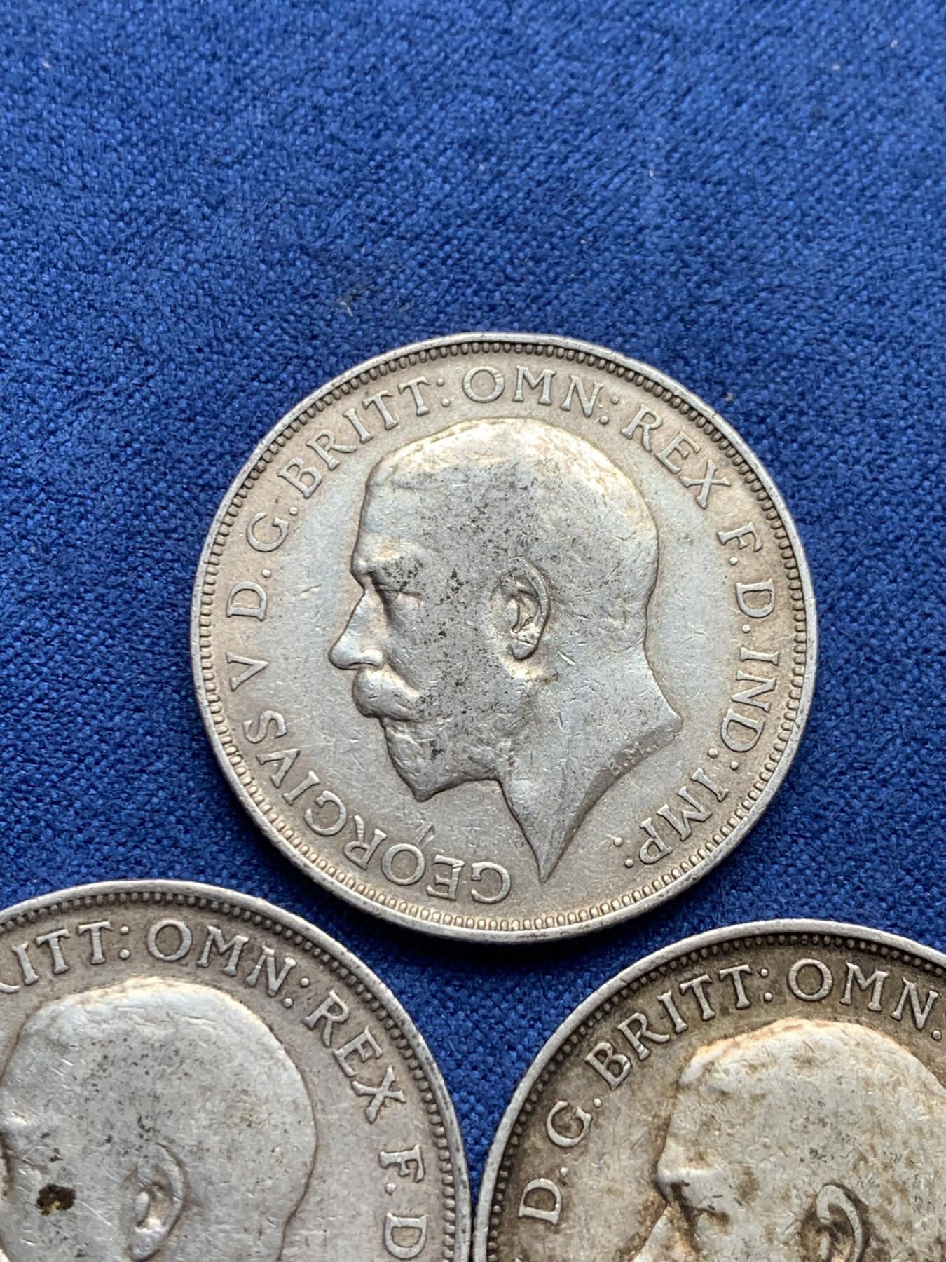 《竞宝斋》第292场- 周日，周一  2场连拍 （全场包邮） 3枚一组 英国乔治五世1弗洛林银币 高银版