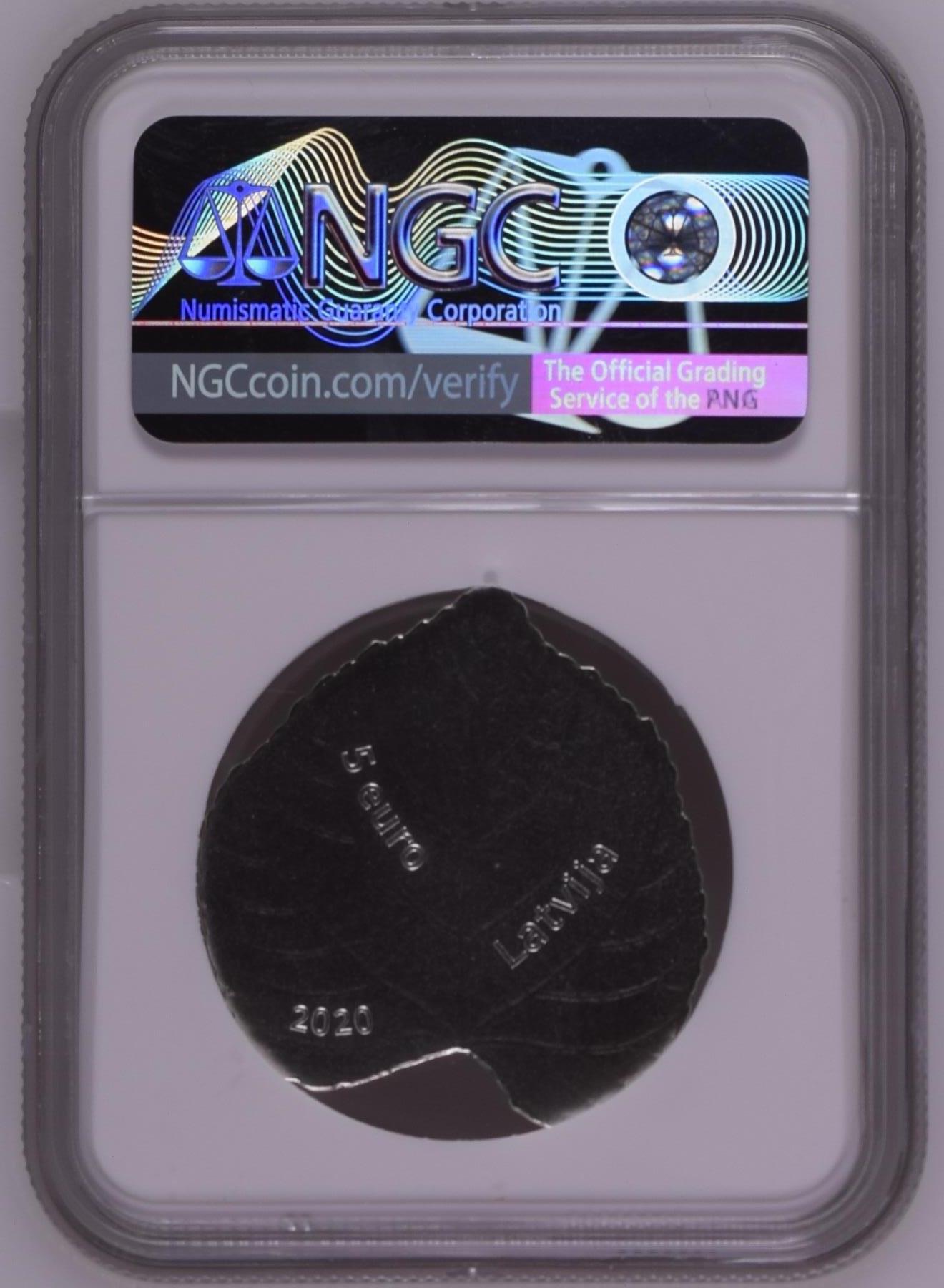 长老汇龙年精选第十四场拍卖 2020 Latvia Linden Leaf，盒证全，NGC PF69UC