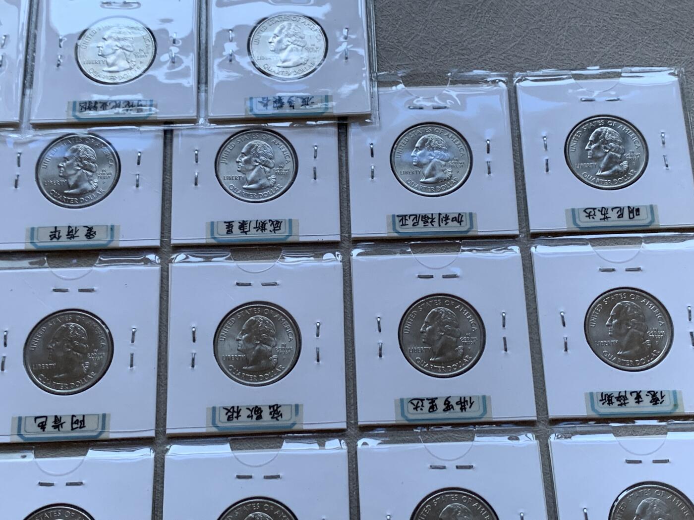 《竞宝斋》第293场- 周日，周一  2场连拍 （全场包邮） 美国州币56枚全 品相不错 细节见图