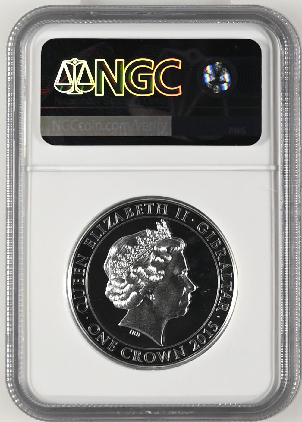 长老汇龙年精选第十四场拍卖 2015 Gibraltar We Shall Never Surrender Winston Churchill，NGC PF68UC