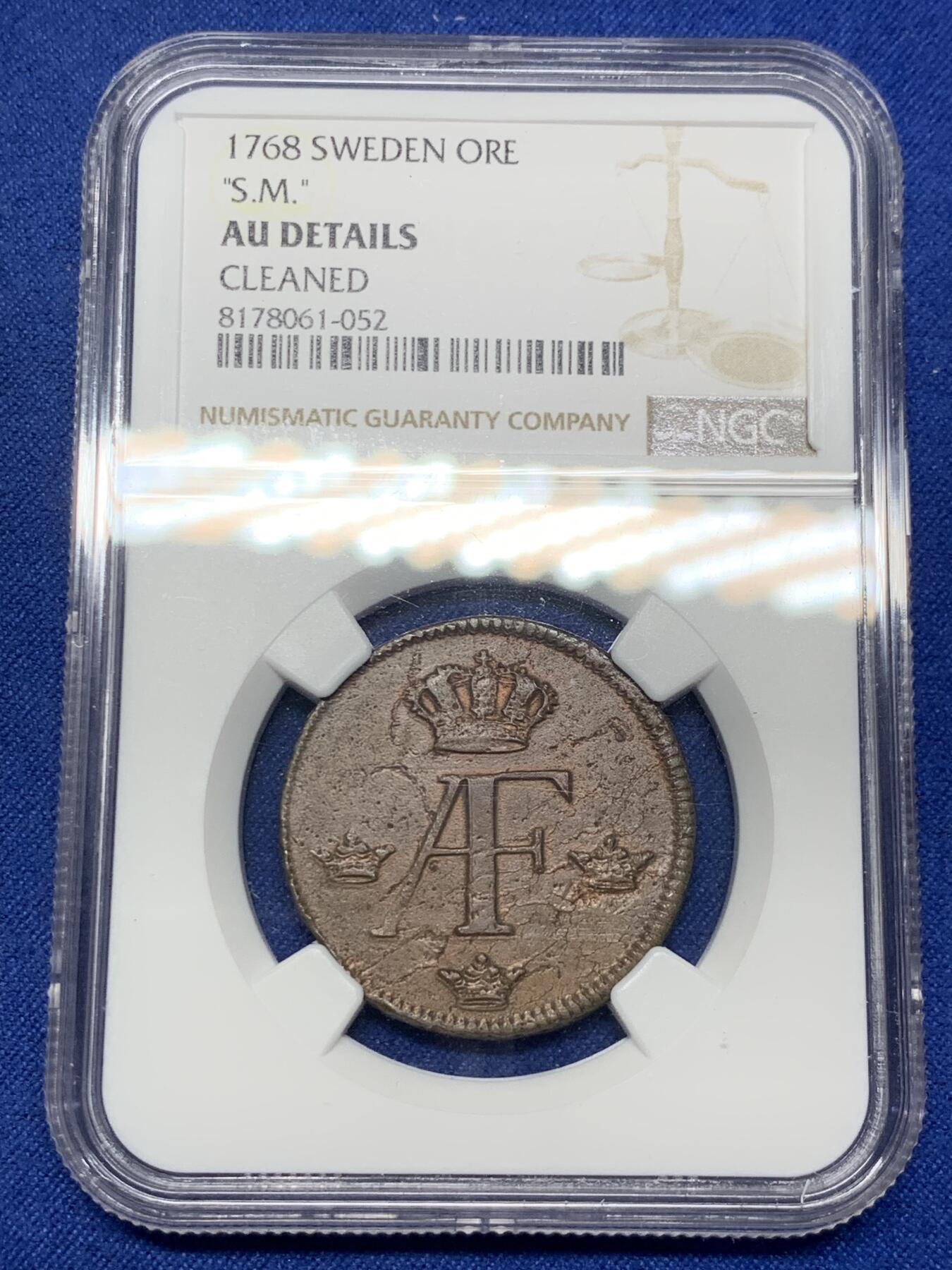 《竞宝斋》第293场- 周日，周一  2场连拍 （全场包邮） NGC AUD 瑞典1768阿道夫·弗雷德里克1O铜币