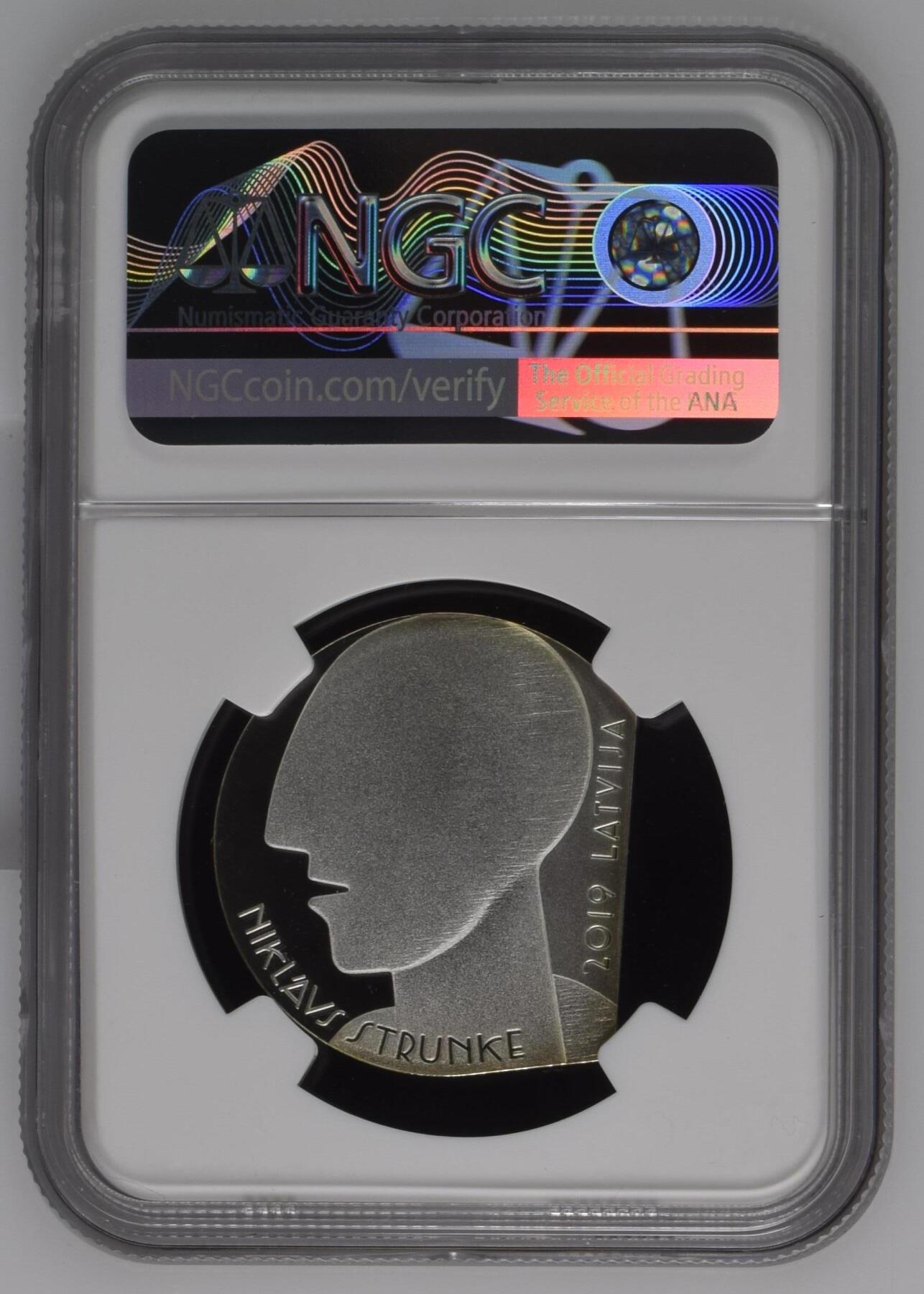 长老汇龙年精选第十四场拍卖 2019 Latvia Niklavs Strunke First Releases，盒证全，NGC PF69UC