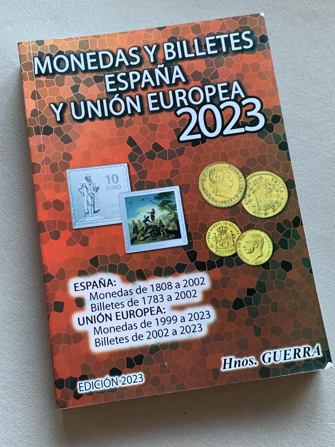 《竞宝斋》第293场- 周日，周一  2场连拍 （全场包邮） 西班牙 钱币全彩色目录 2023年 包括西班牙本土、属地、纸币和现代币 非常齐全 500多页