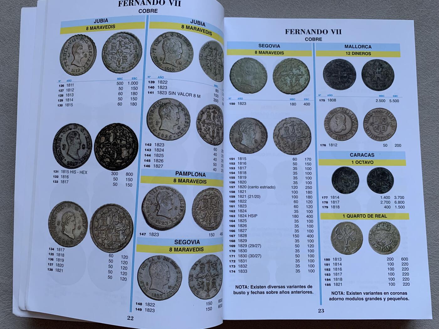 《竞宝斋》第293场- 周日，周一  2场连拍 （全场包邮） 西班牙 钱币全彩色目录 2023年 包括西班牙本土、属地、纸币和现代币 非常齐全 500多页