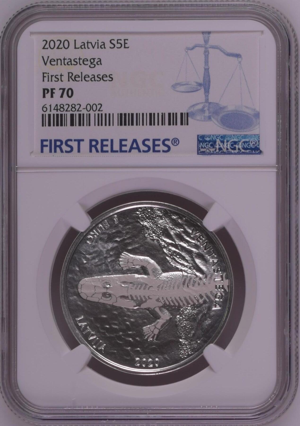 长老汇龙年精选第十四场拍卖 2020 Latvia Ventastega First Releases，盒证全，NGC PF70UC