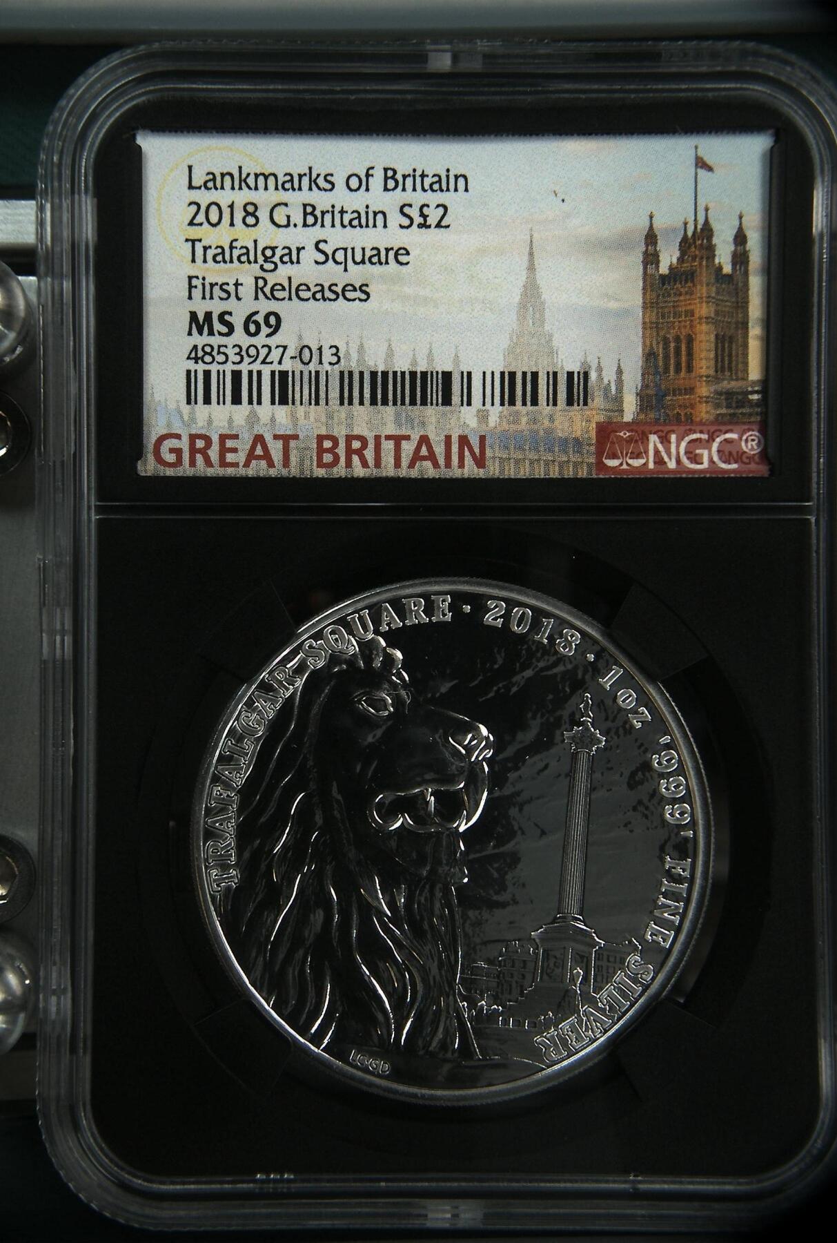长老汇龙年精选第十四场拍卖 2018 G.Britain Trafalgar Square First Releases Lankmarks of Britain，NGC MS69，重新上拍，被人退货
