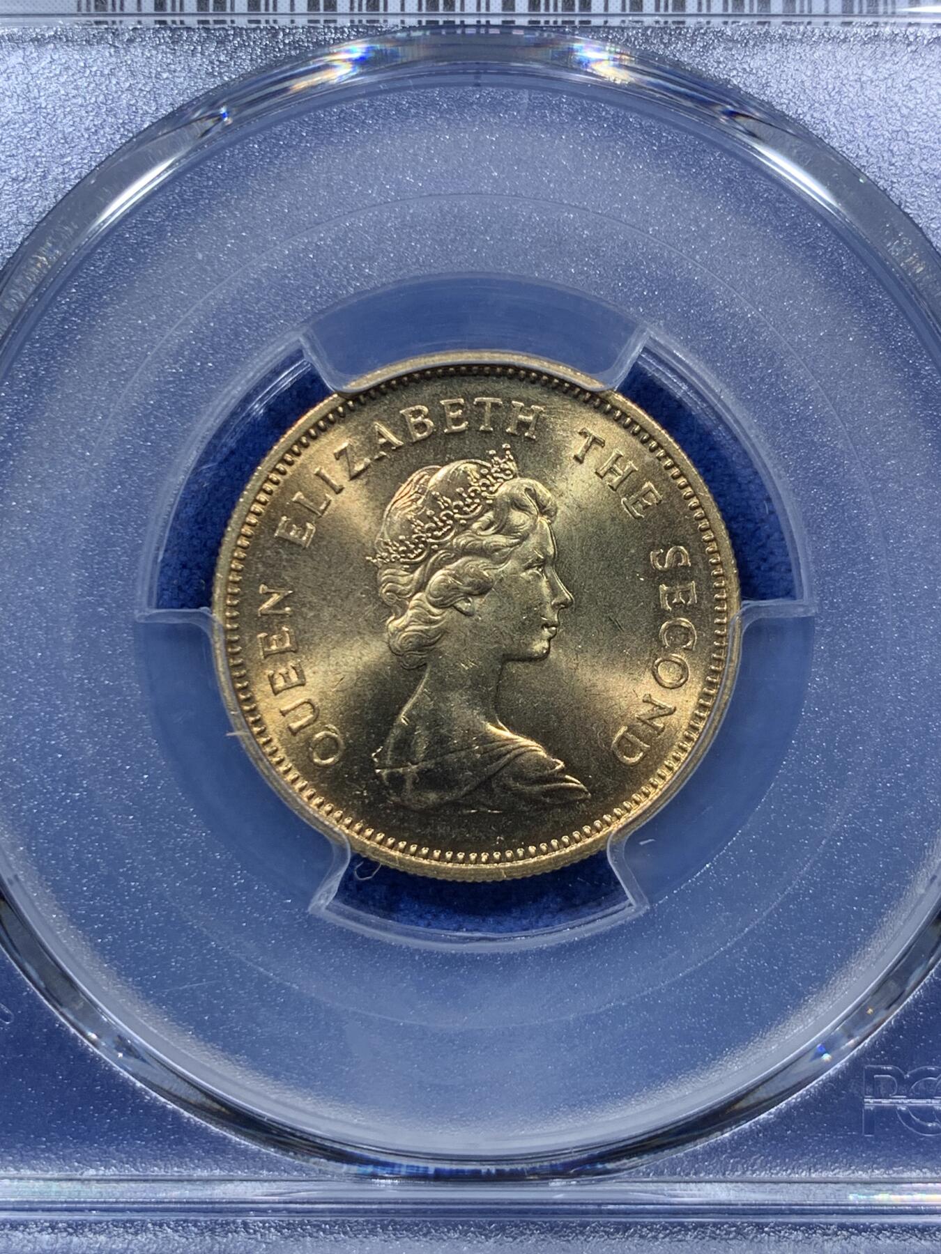 《竞宝斋》第293场- 周日，周一  2场连拍 （全场包邮） 3枚一组 PCGS MS64/MS65/MS66 香港1979年伊丽莎白二世花冠50分铜币 其中66分难得少见，一组阶梯分数p盒，都是拆卷车轮光状态，喜欢的不要错过了
