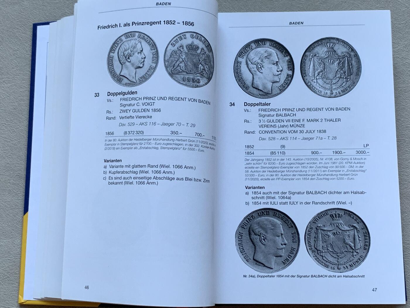 《竞宝斋》第293场- 周日，周一  2场连拍 （全场包邮） 1800-1872 德国银币目录 收藏半泰勒到2泰勒图片 德系钱币核心的必备书 厚达746页 精装本 难得的工具书
