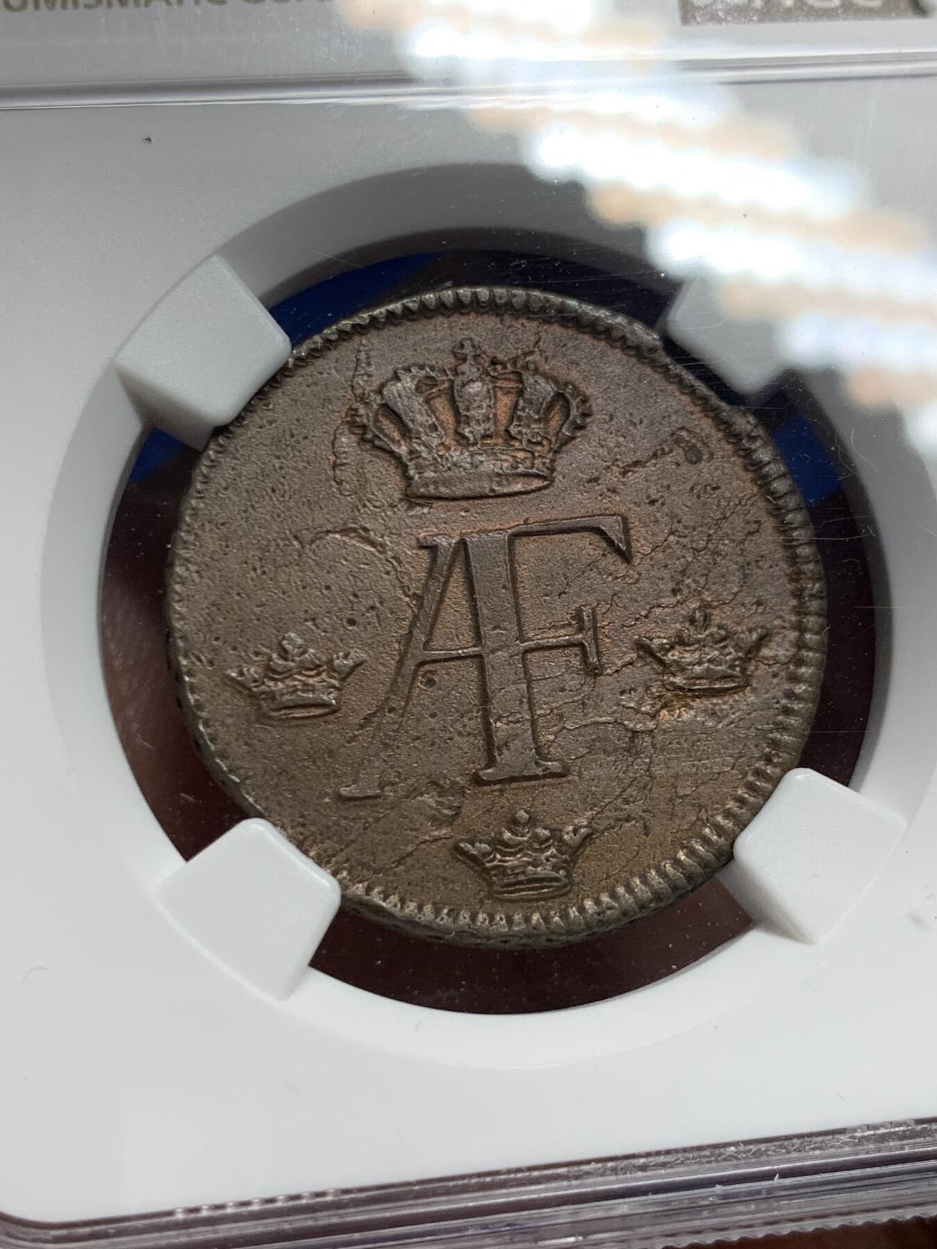 《竞宝斋》第293场- 周日，周一  2场连拍 （全场包邮） NGC AUD 瑞典1768阿道夫·弗雷德里克1O铜币