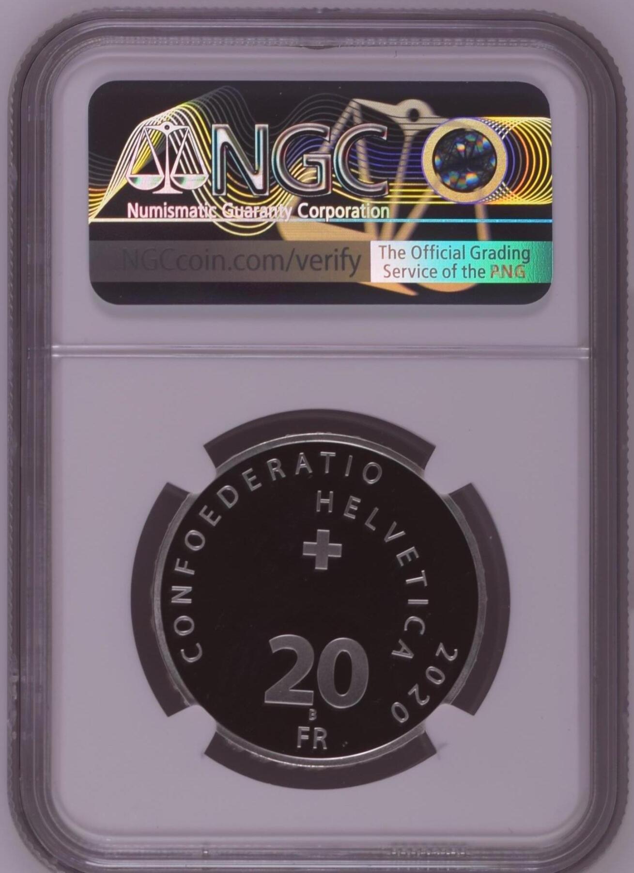长老汇龙年精选第十四场拍卖 2020B Switzerlnd Swiss Firefighters Assoc. 150th Ann.-First Releases，盒证全，NGC PF70UC