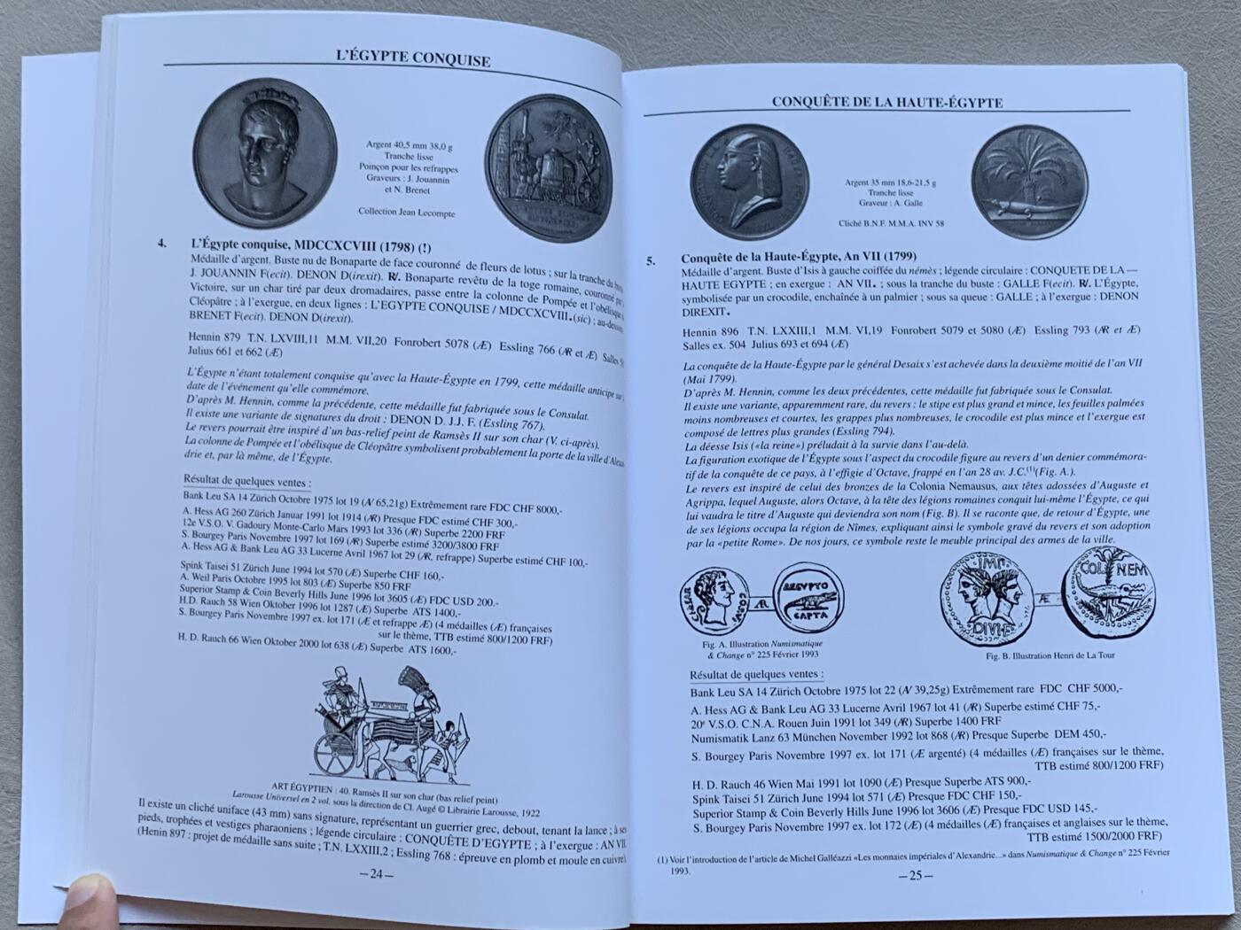 《竞宝斋》第293场- 周日，周一  2场连拍 （全场包邮） 全新塑封拆开拍照 法国拿破仑一世攻占埃及币展目录