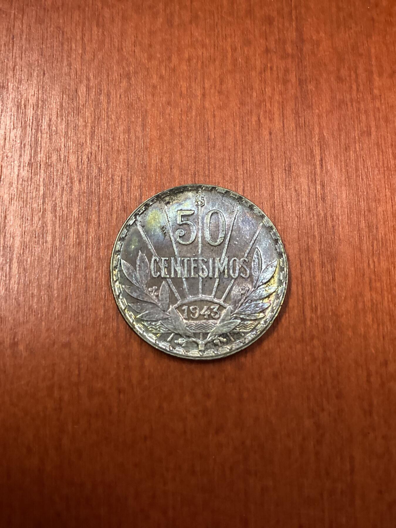 长老汇龙年精选第十四场拍卖 1943乌拉圭50分银币