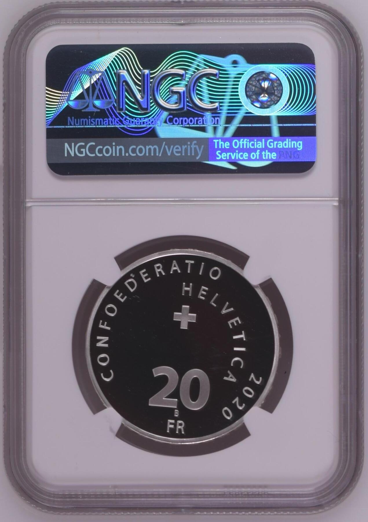 长老汇龙年精选第十四场拍卖 2020B Switzerlnd Susten Pass First Releases Swiss Alpine Passes，盒证全，NGC PF70UC