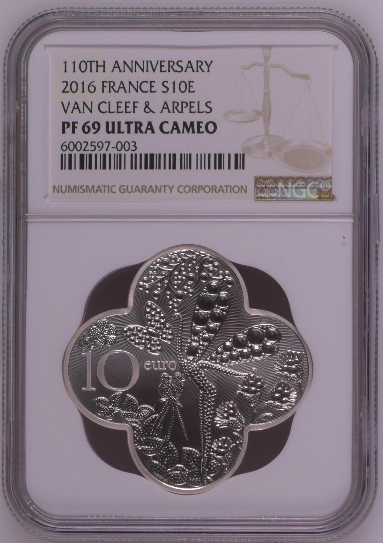 长老汇龙年精选第十四场拍卖 2016 FRANCE VAN CLEEF & ARPELS 110TH ANNIVERSARY，盒证全，NGC PF69UC