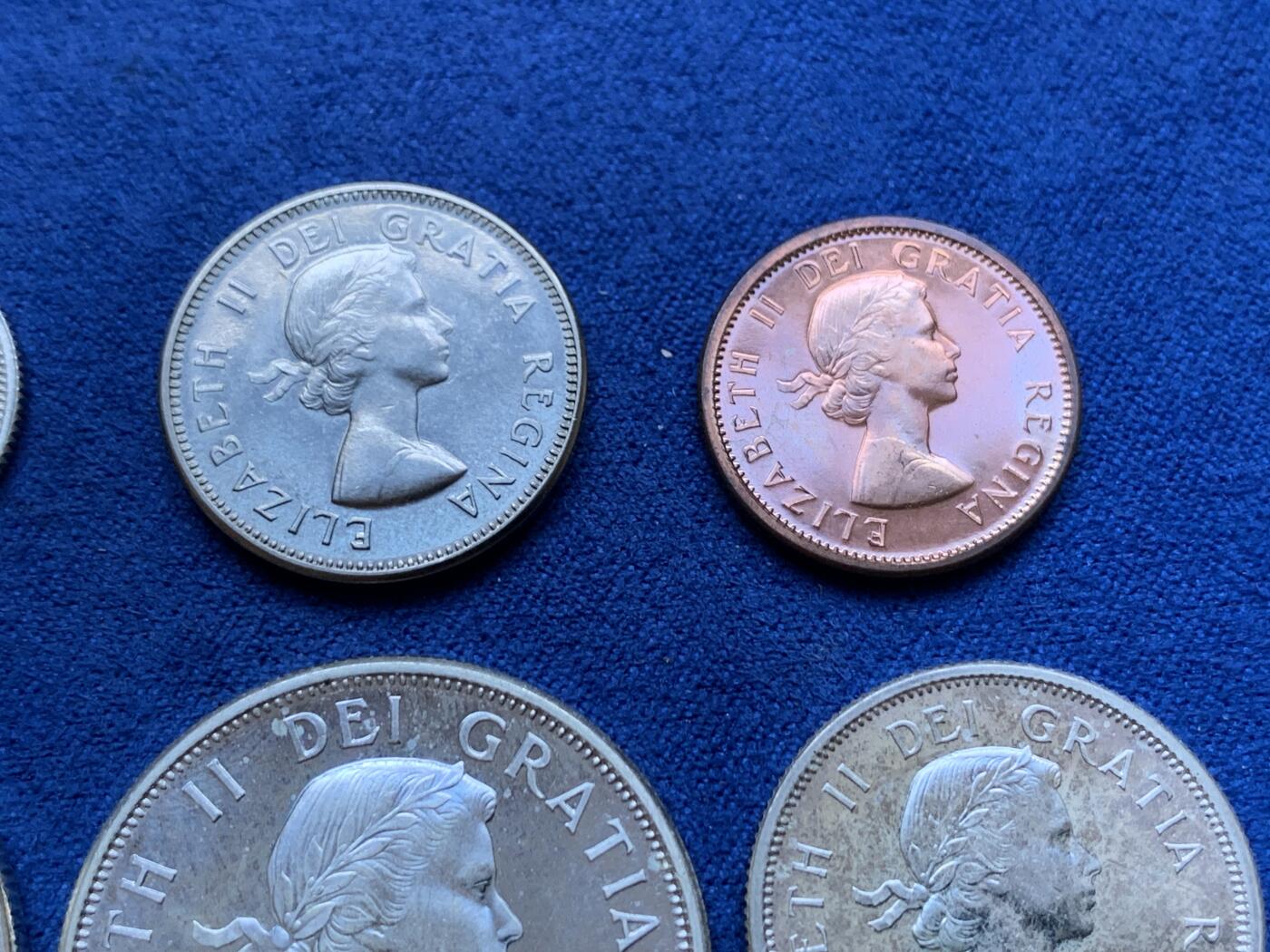 《竞宝斋》第293场- 周日，周一  2场连拍 （全场包邮） 加拿大1964银套币 四银 状态极好