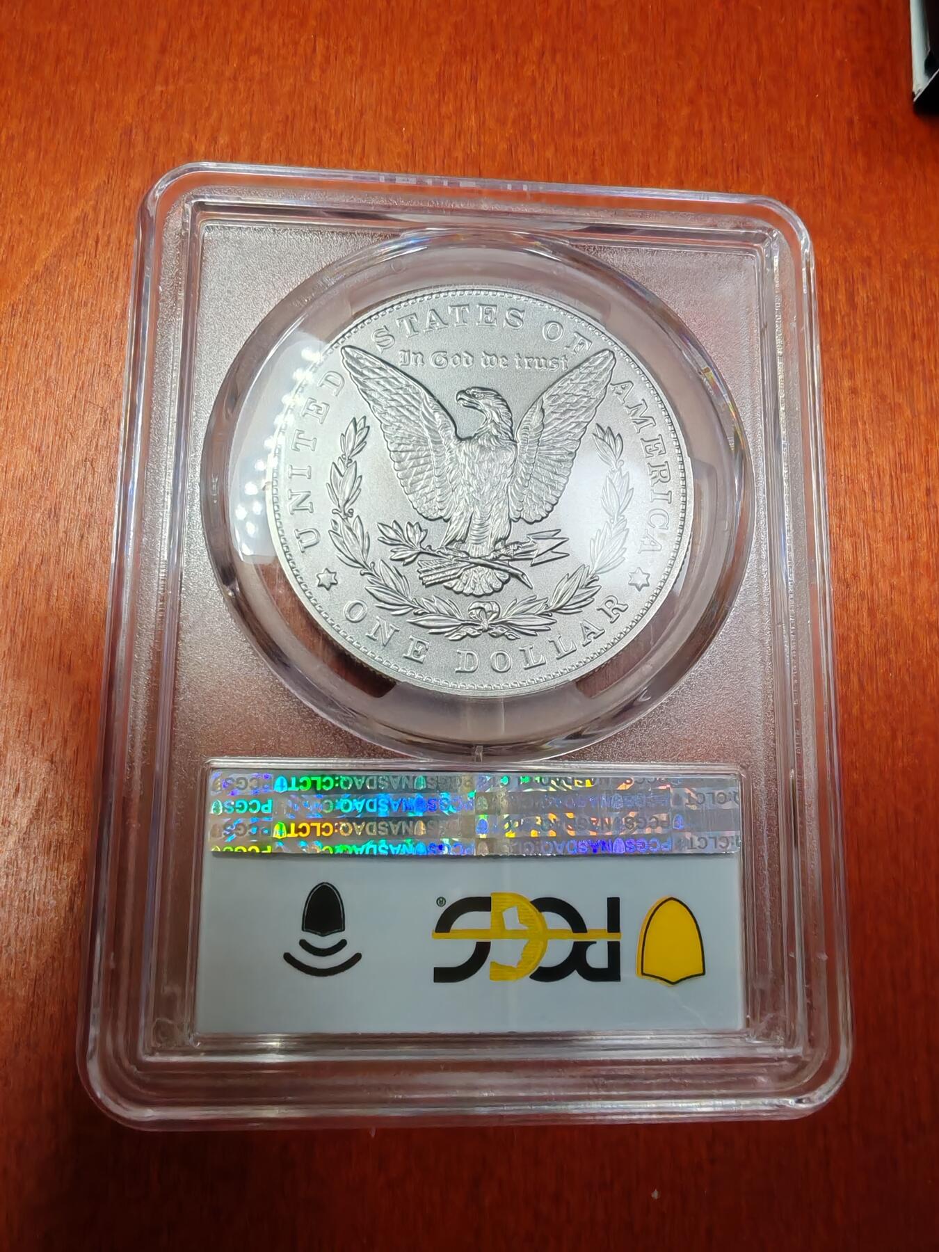 长老汇龙年精选第十四场拍卖 2021 $1 Morgan Dollar 100th Anniversary First Day of Issue，盒证全，PCGS PR70DCAM