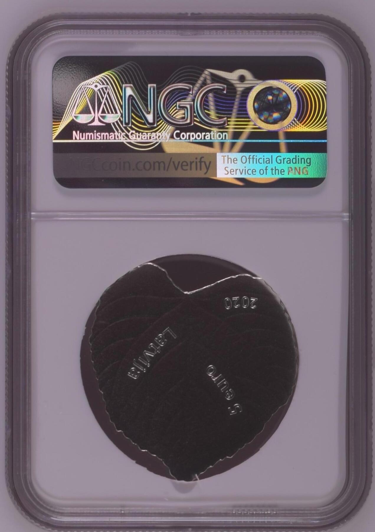 长老汇龙年精选第十四场拍卖 2020 Latvia Linden Leaf First Releases，盒证全，NGC PF70UC