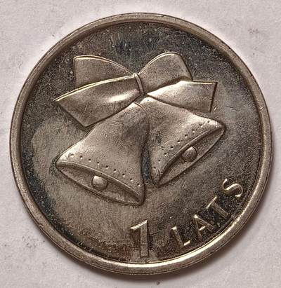 紫瑗钱币——第576期 - 拉脱维亚 2012年 1拉特 圣诞铃铛 UNC