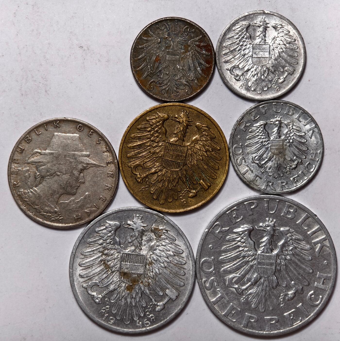 紫瑗钱币——第396期拍卖 奥地利 格罗森铝币 7枚