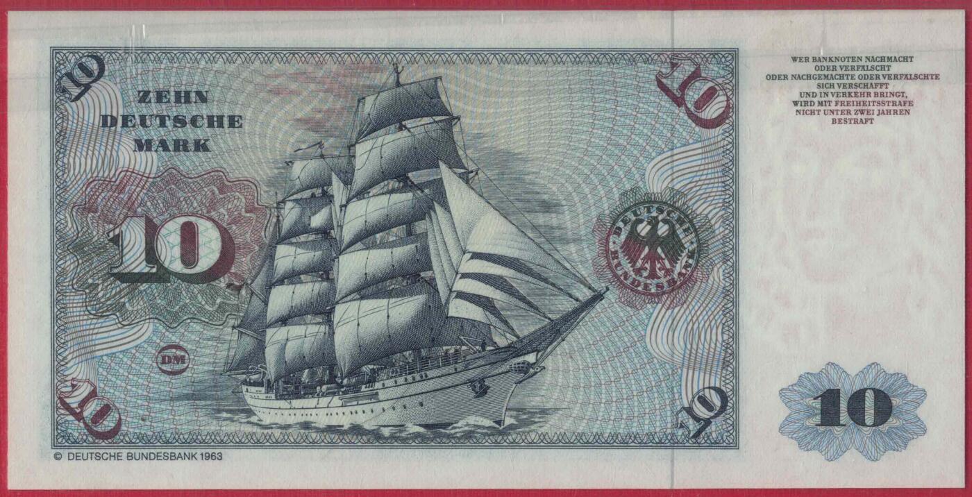 (联邦德国 西德)德国1980年10马克 P-31d 无47 欧洲纸币 实物图 UNC