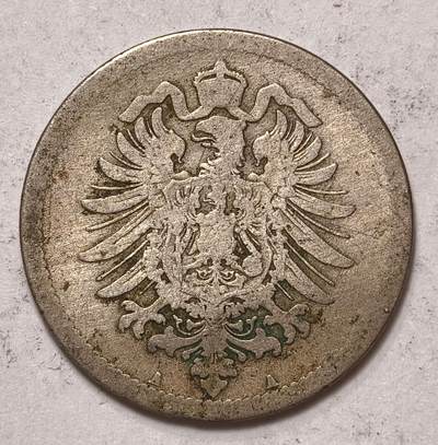 紫瑗钱币——第576期 - 德国 1873年 A版 短翅 10芬妮 镍币