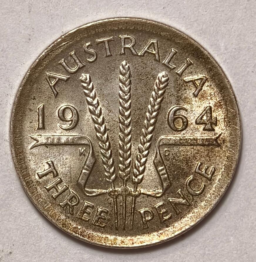 紫瑗钱币——第396期拍卖 澳大利亚 1964年 伊丽莎白二世 3便士 银币 UNC