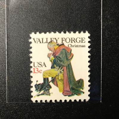 江湖杂货铺    【第36期】       【无佣金、全场包邮】 - 美国邮票，1977年圣诞节 华盛顿在福奇山谷