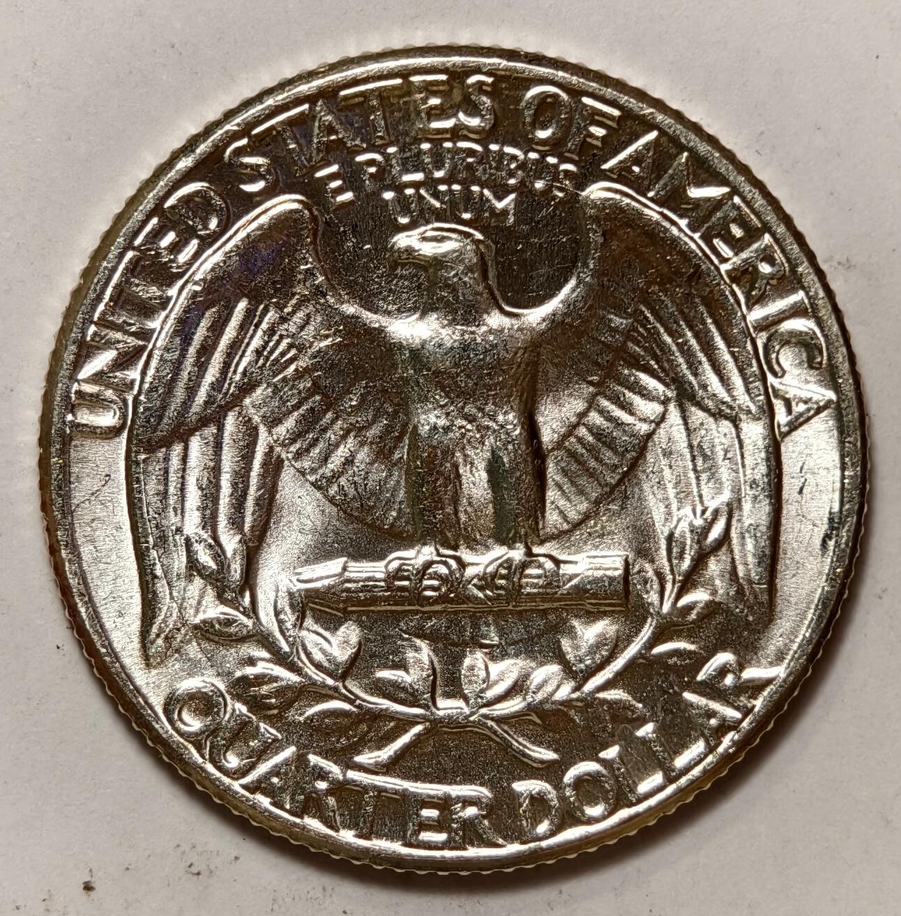 紫瑗钱币——第396期拍卖 美国 1964年 华盛顿 25美分 6.25克 0.9银 BU 可评级