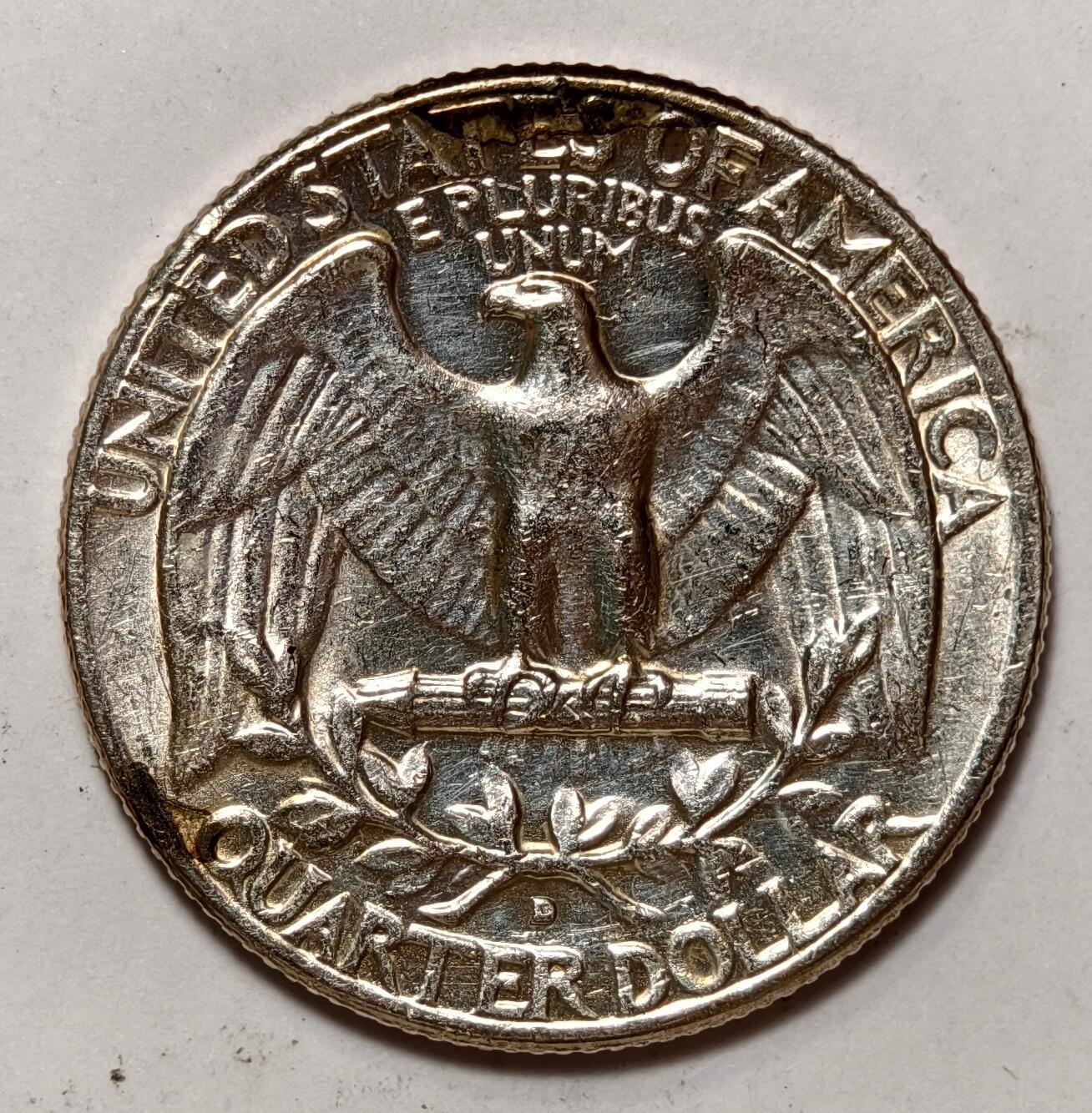 紫瑗钱币——第396期拍卖 美国 1964年 D版 华盛顿 25美分 6.25克 0.9银