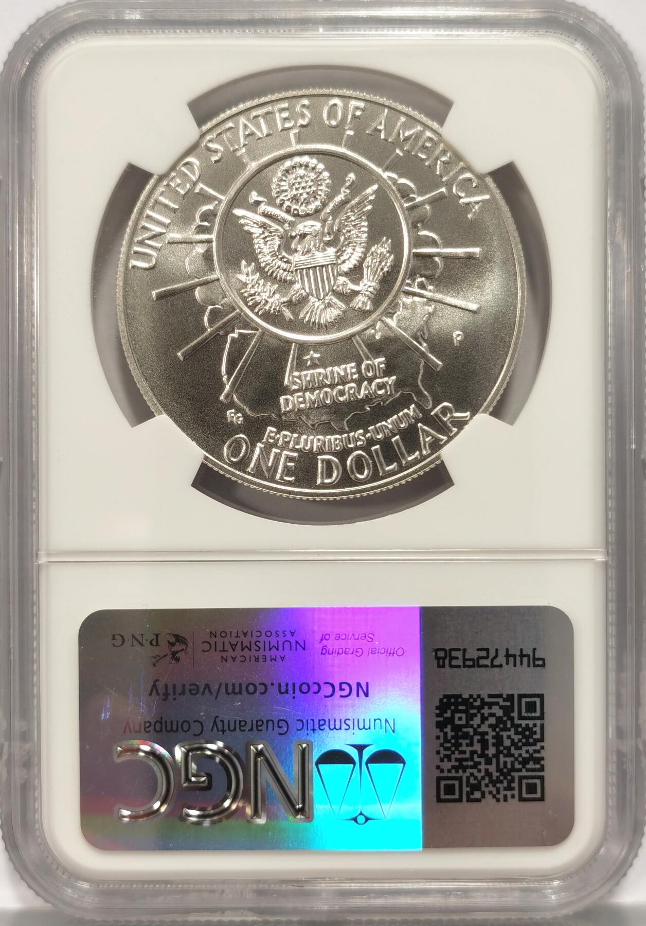 博洋堂世界钱币拍卖第086期（全场包邮） 美国1991年总统山1美元纪念银币NGC-MS69，原汁原味老包浆，币面清爽干净又漂亮，状态极佳