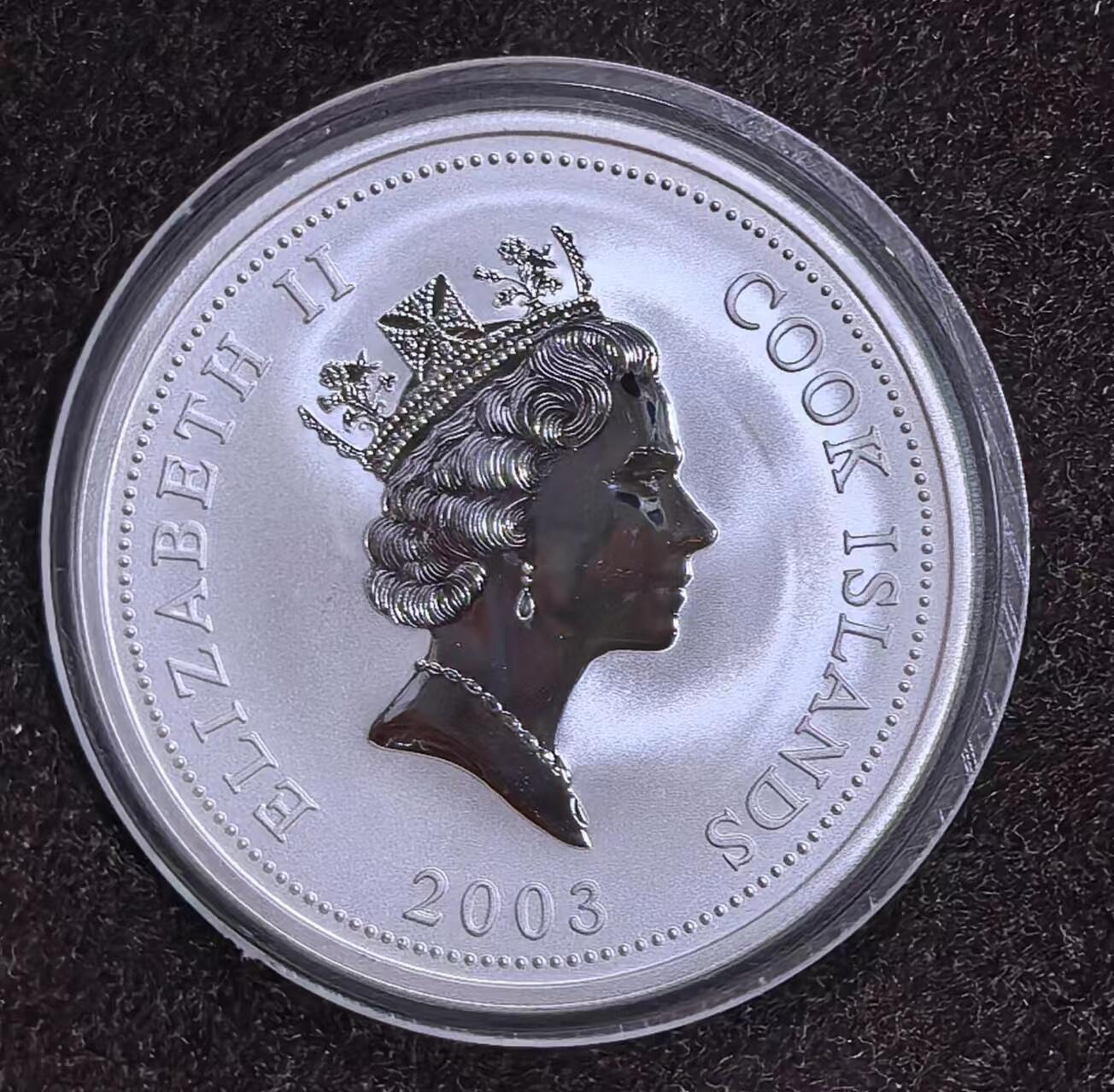 北京马甸外国币专卖微拍第124期，外国金银币专场，陆续上新，欢迎关注 库克.2003年中国古典文学--聊斋志异彩色银币.1盎司