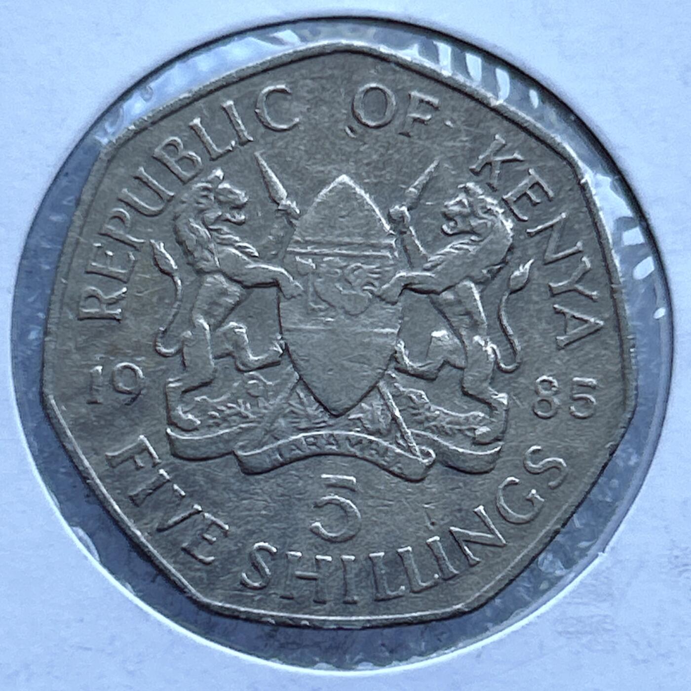 第一海外回流一元起拍收藏 散币专场 第107期 肯尼亚1985年5先令 第二任总统莫伊 发行一年